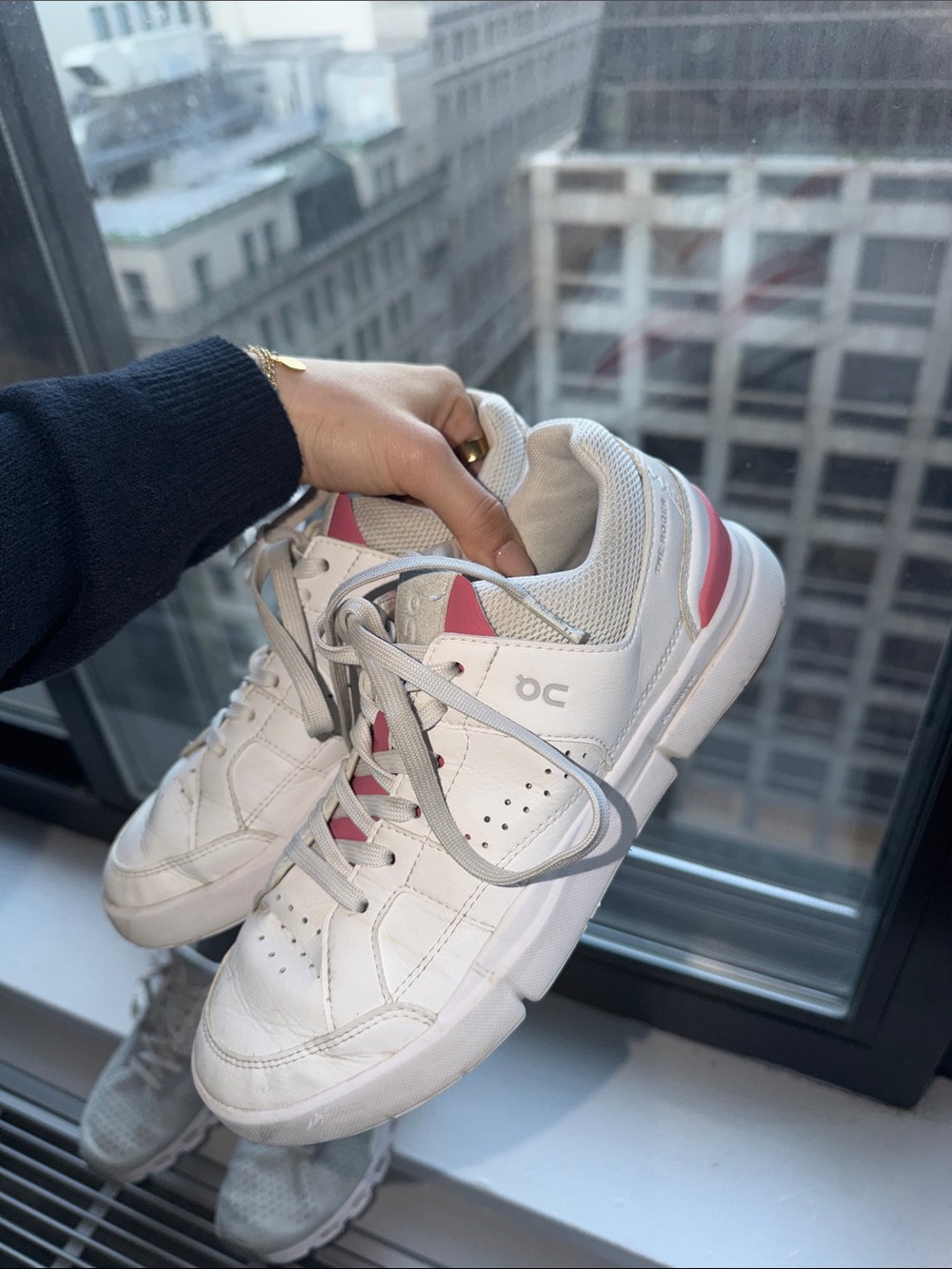 On Running Women's White and Pink Low-Top Sneakers
